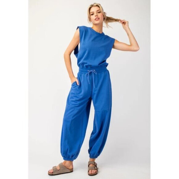 FREE PEOPLE Movement Throw And Go Onesie in Electric Cobalt Size Small NWT - Picture 1 of 12